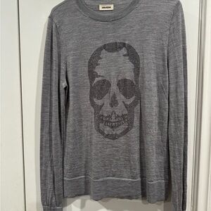 Lightweight crew neck “miss m skull” sweater by Zadig &Voltaire